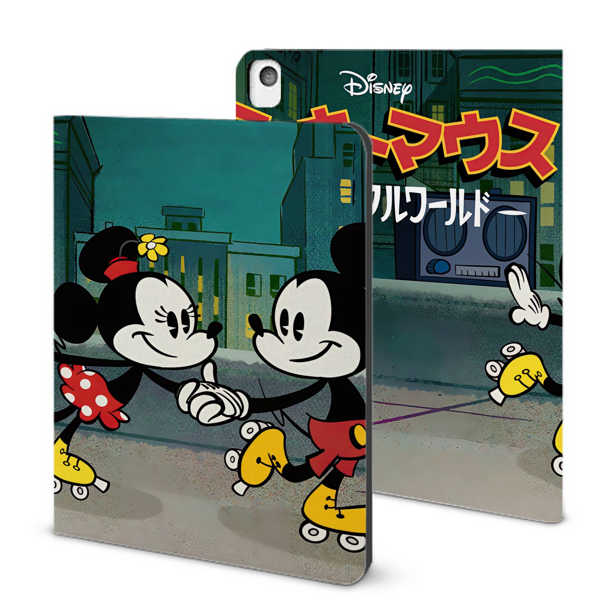 （画像用） ミッキーマウス Mickey Mouse IPadケース ペンホルダー付き ブックスタイルデザイン